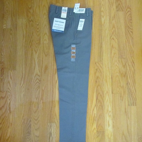 DOCKERS MEN'S SIZE 28 X 30 PANTS EASY KHAKI GRAY SLIM FIT ALL MOTION COMFORT NWT - Picture 4 of 14